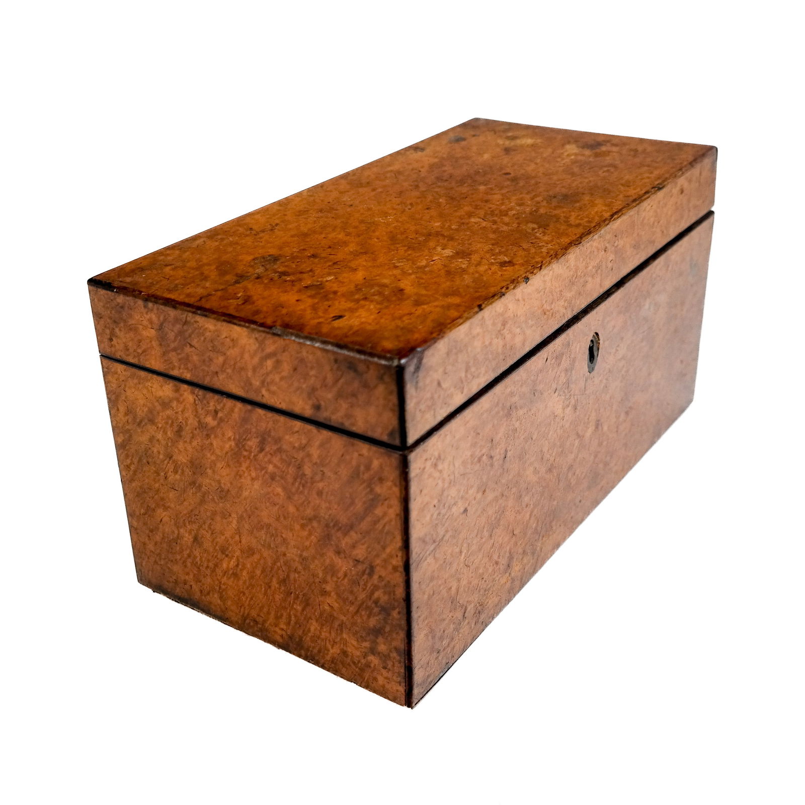 Antique English Burl Walnut Tea Caddy (1 of 11)