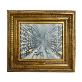 Guy WIGGINS: Street Scene, Oil on Canvas