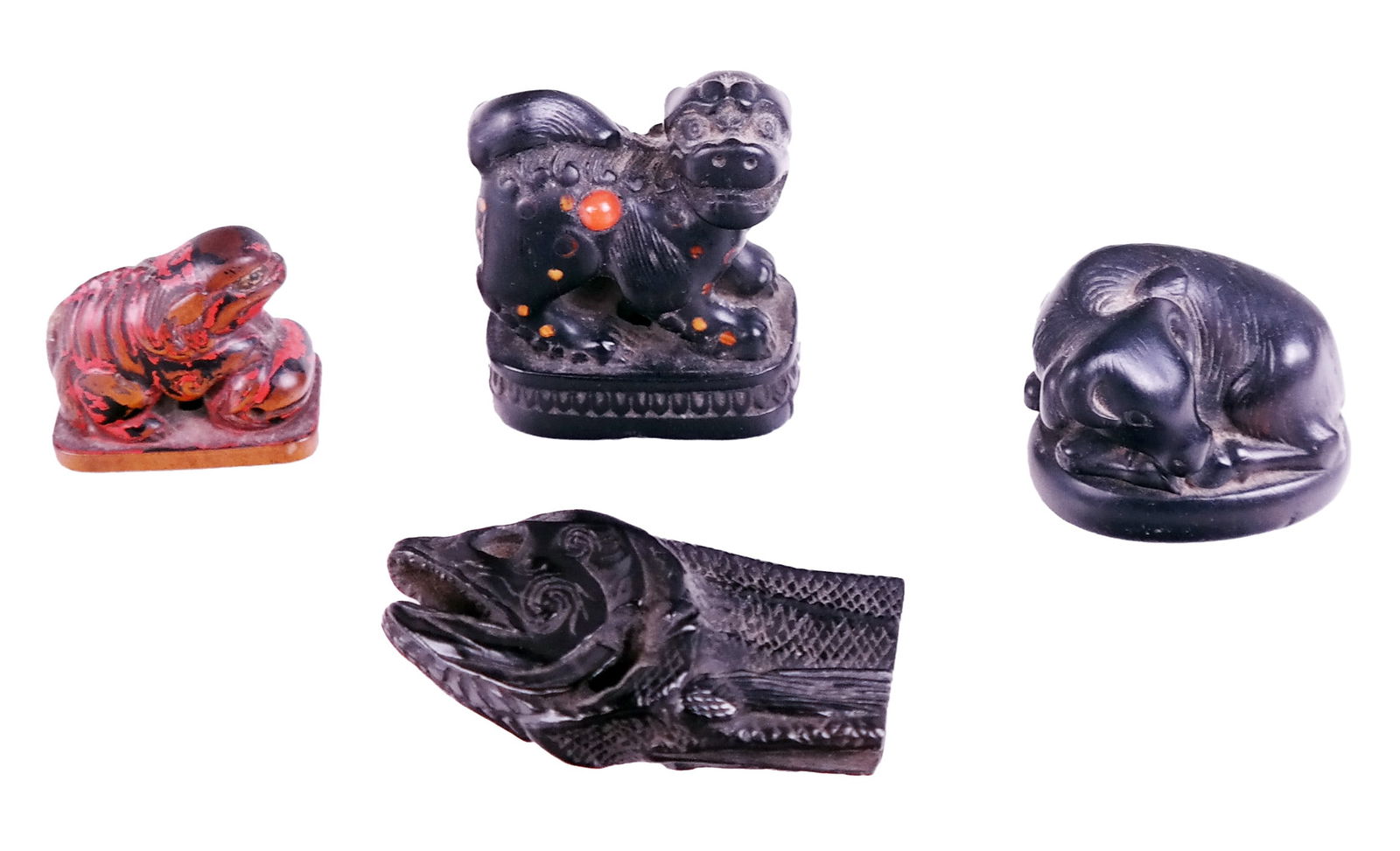 Group of Carved Wood Netsukes (1 of 11)