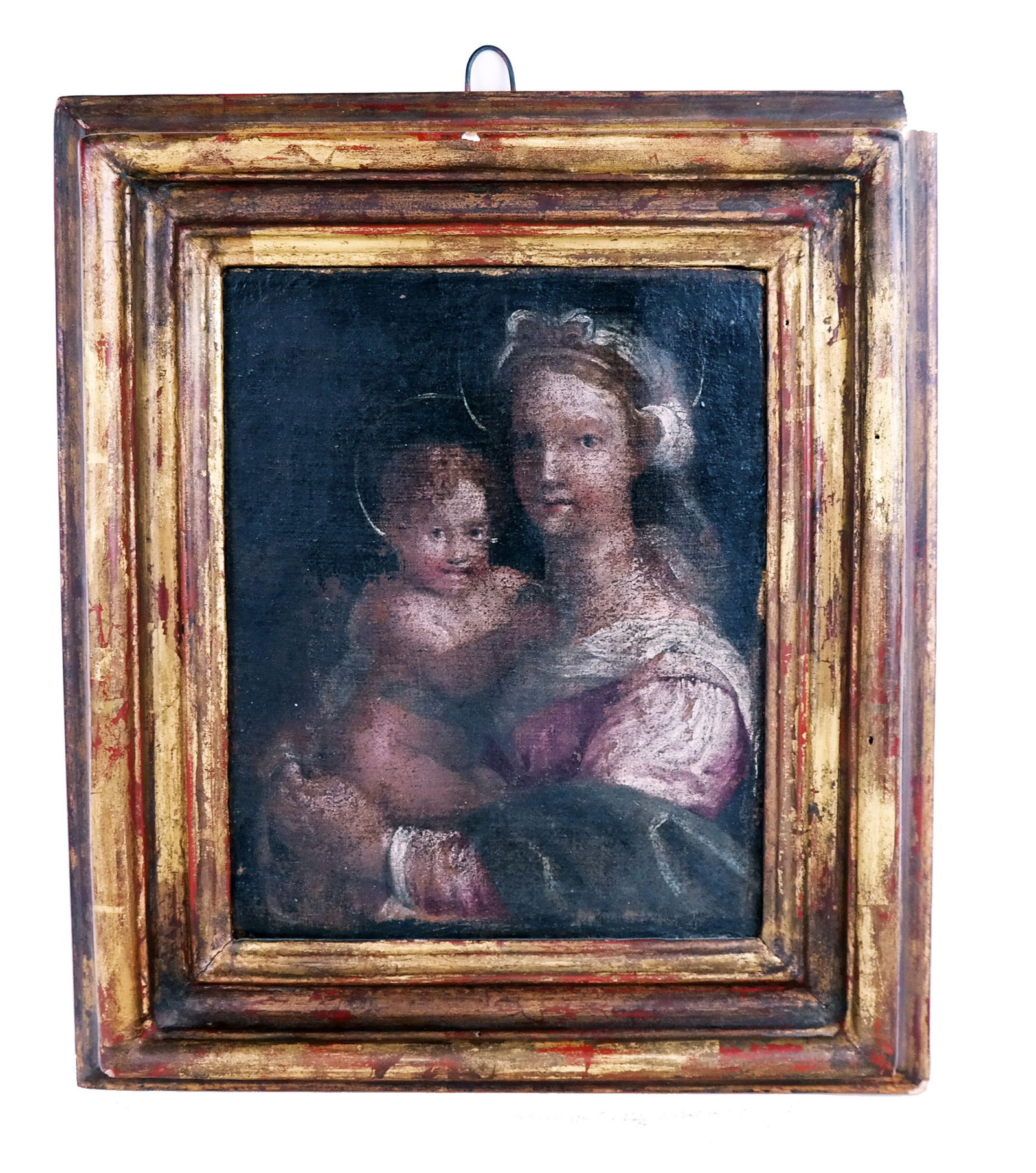 19th C.: Virgin Mary and Jesus - Painting (1 of 12)