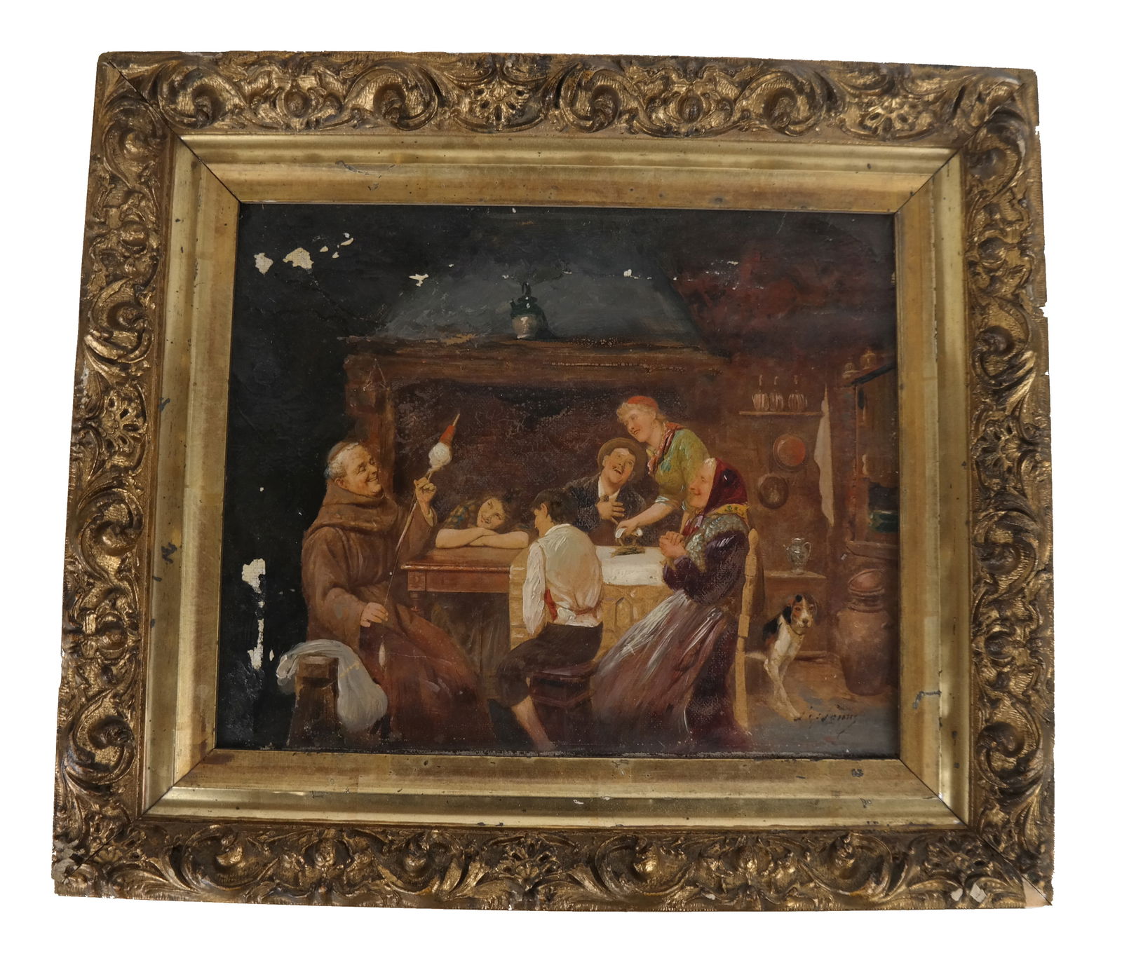 19th C. Interior Scene - Painting (1 of 10)