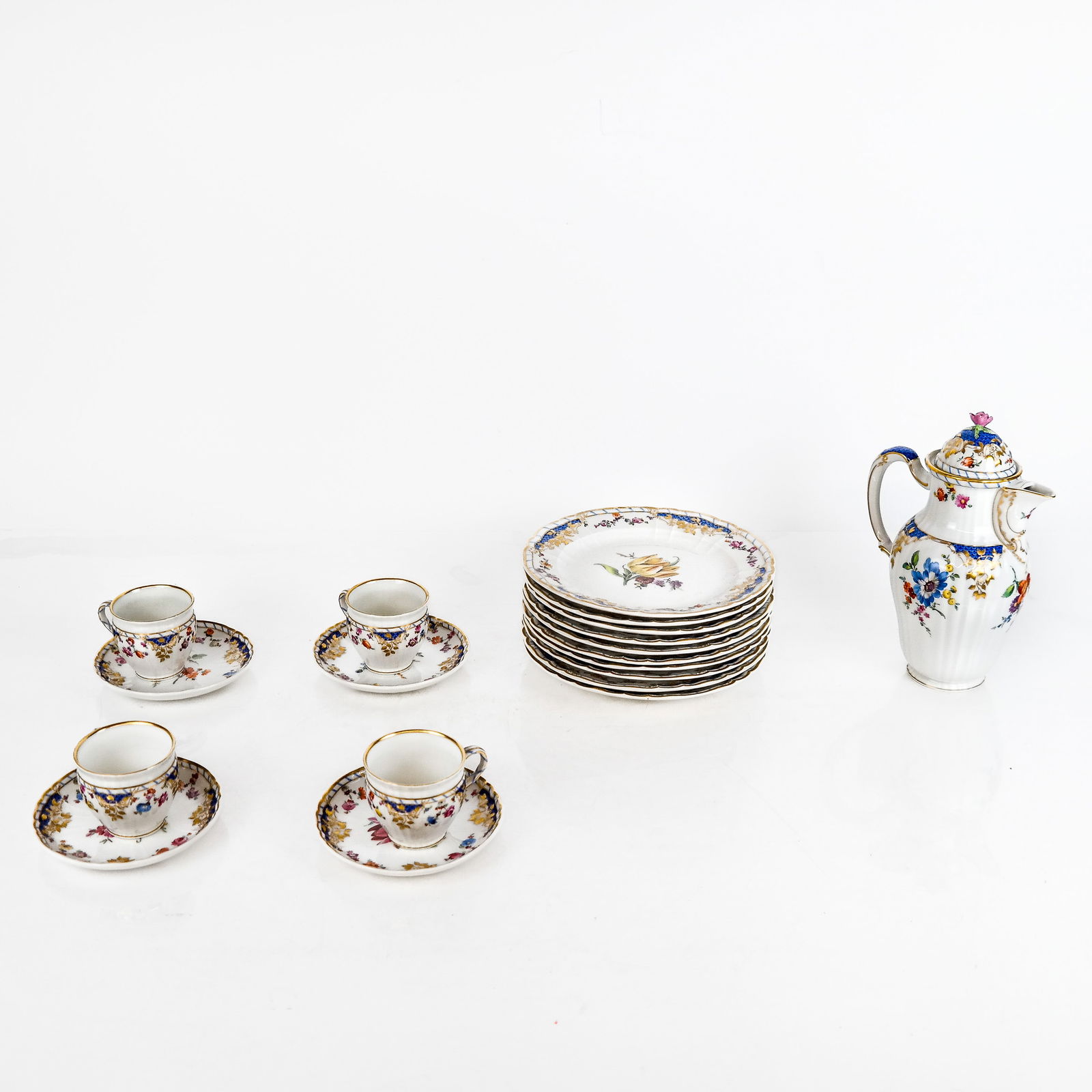 KPM Berlin Rocaille-Style Partial Dessert Set (15) (1 of 14)