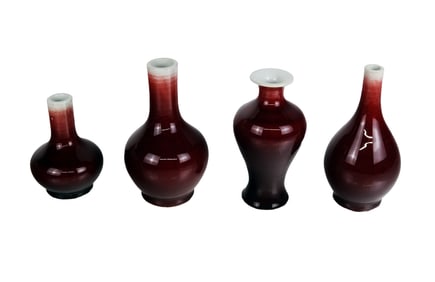Chinese Oxblood-Glazed Vases (4)