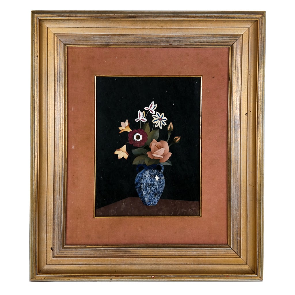 Italian Pietra Dura Framed Still Life (1 of 7)