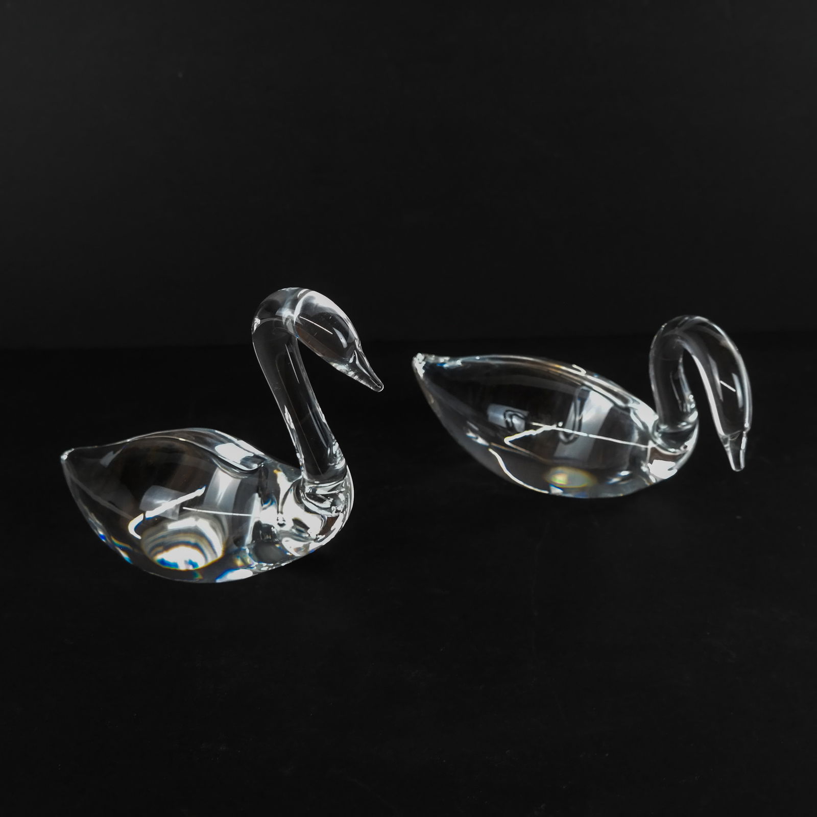 Pair of Steuben Crystal Swans (1 of 8)