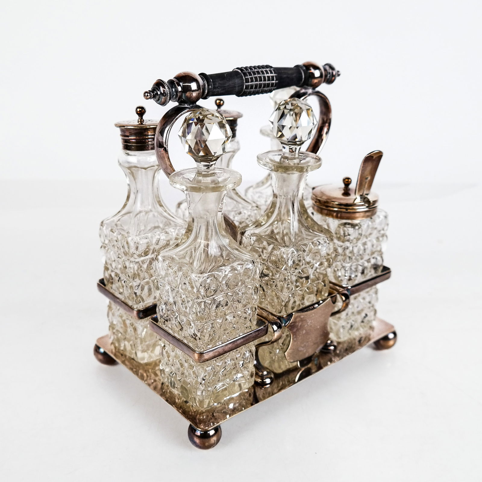 7-Piece Crystal & Silver Plate Cruet Set (1 of 14)