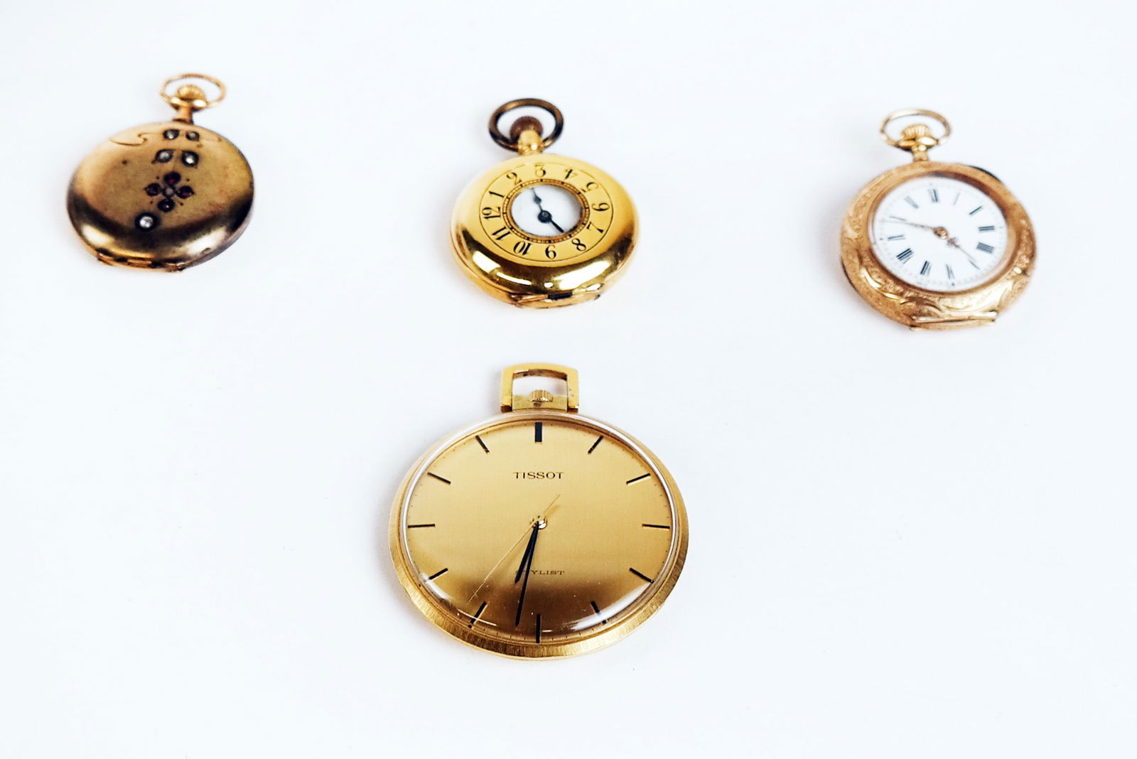 Group of 14K and 18K Gold Lapel and Pocket Watches (1 of 14)
