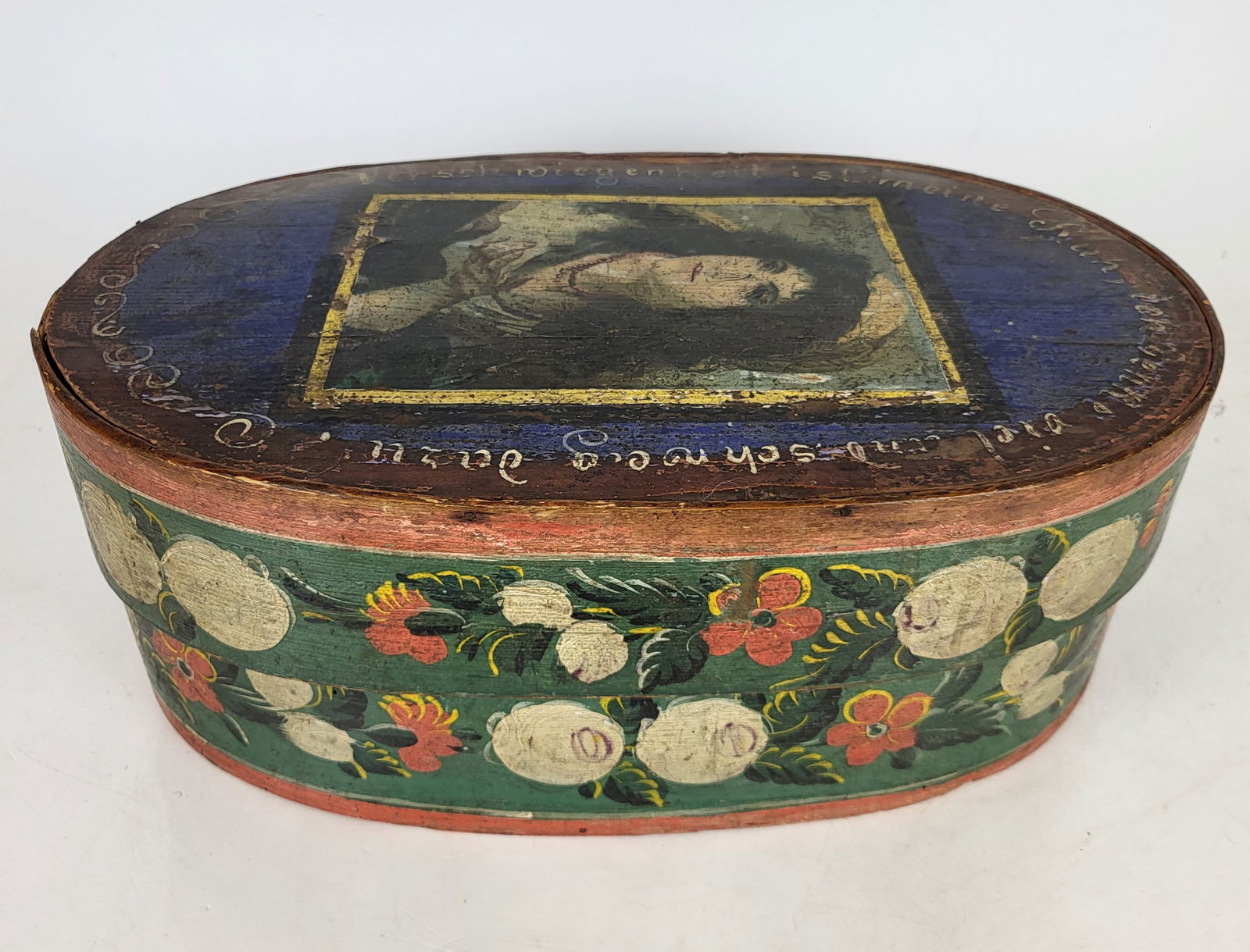 Antique Shaker Painted & Decorated Box (1 of 9)