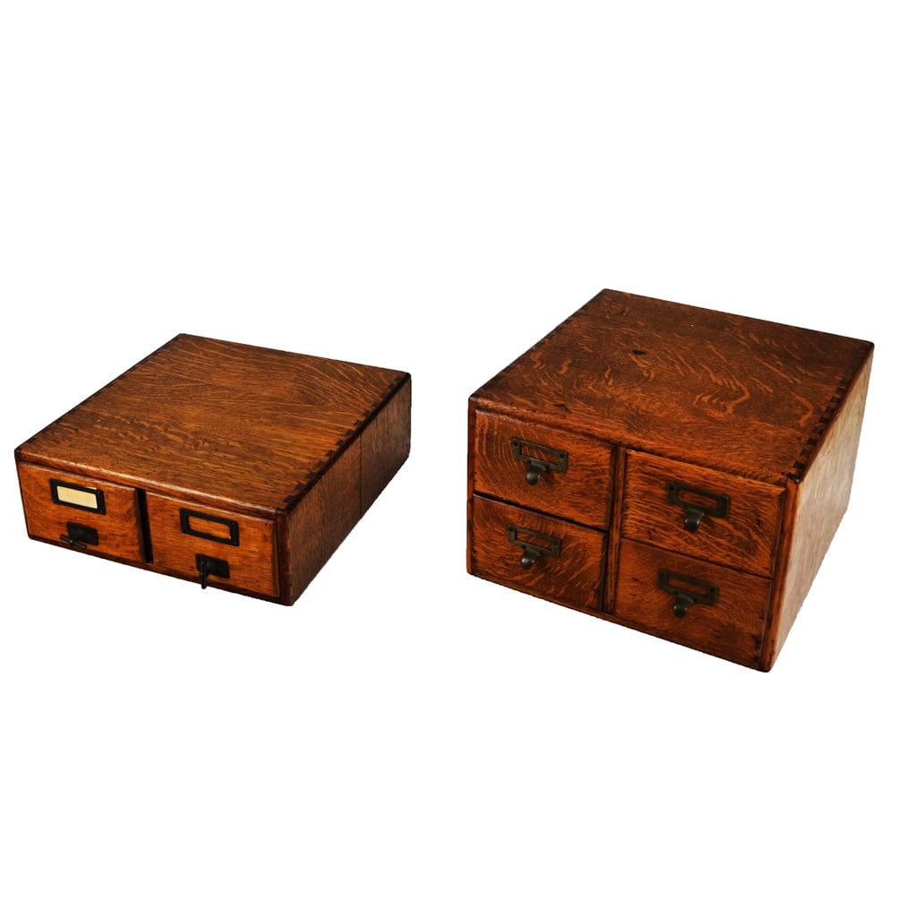 Two Oak Tabletop Card Files (1 of 11)