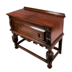 American Gothic Walnut Server, Circa 1930