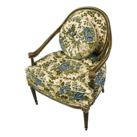 English Early 20th C Scoop Form Fauteuil