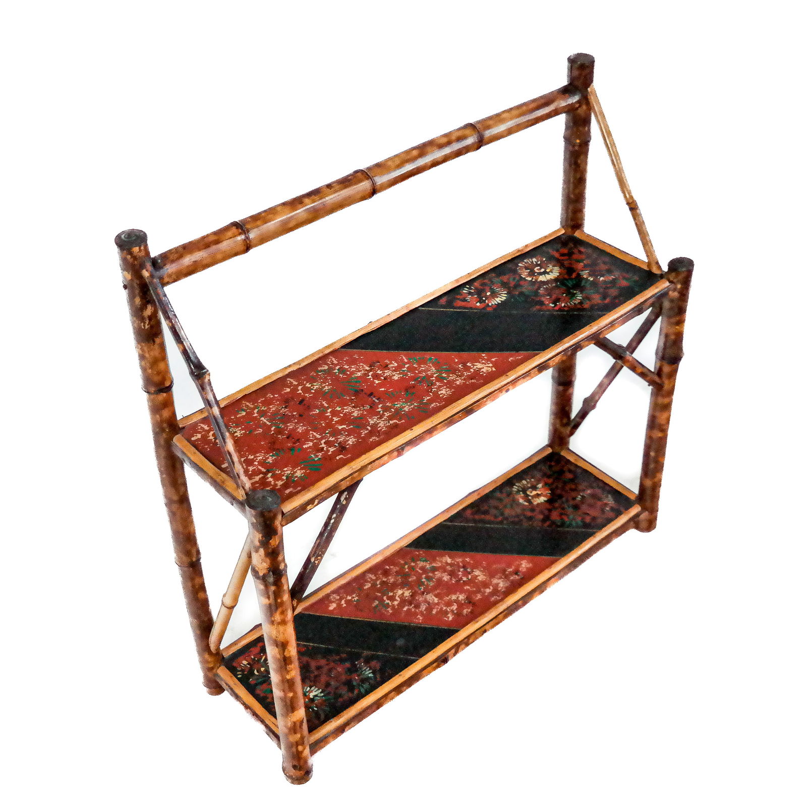 Bamboo & Japanned Hanging Shelf (1 of 6)