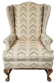 American Early 20th C. Queen Anne Wing Chair