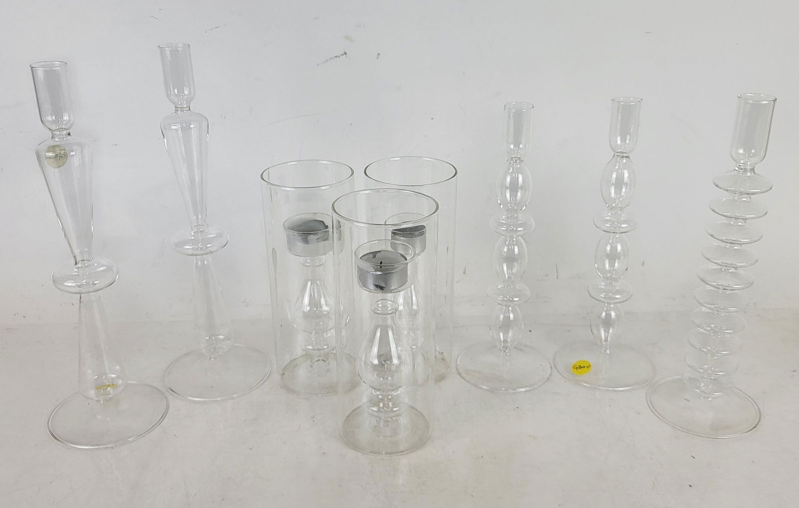 Modernist Colorless Glass Candlesticks (8) (1 of 13)
