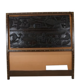 African Tribal Panel Mounted as Headboard