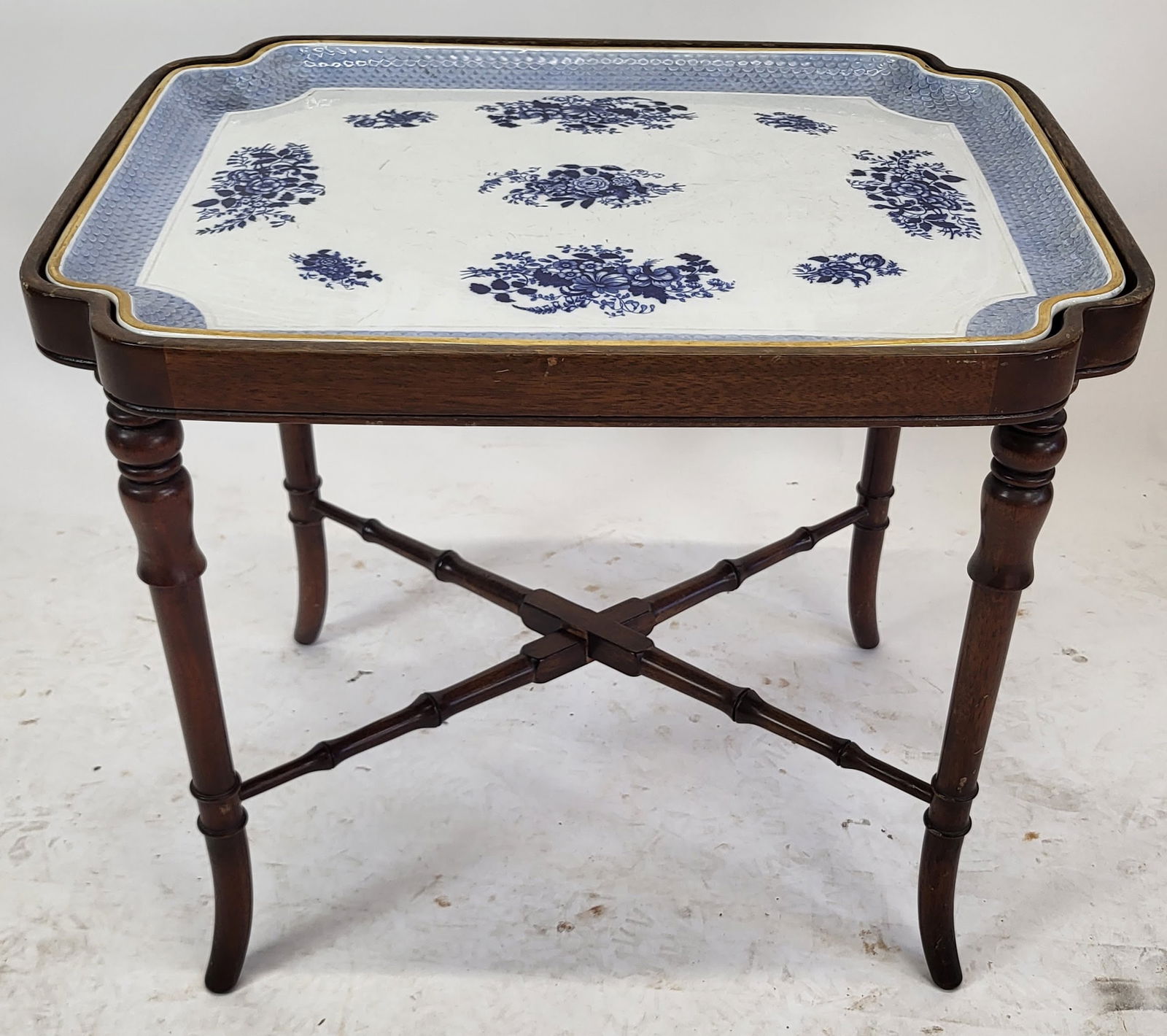 Copeland Spode Porcelain & Mahogany Tray Table (1 of 12)