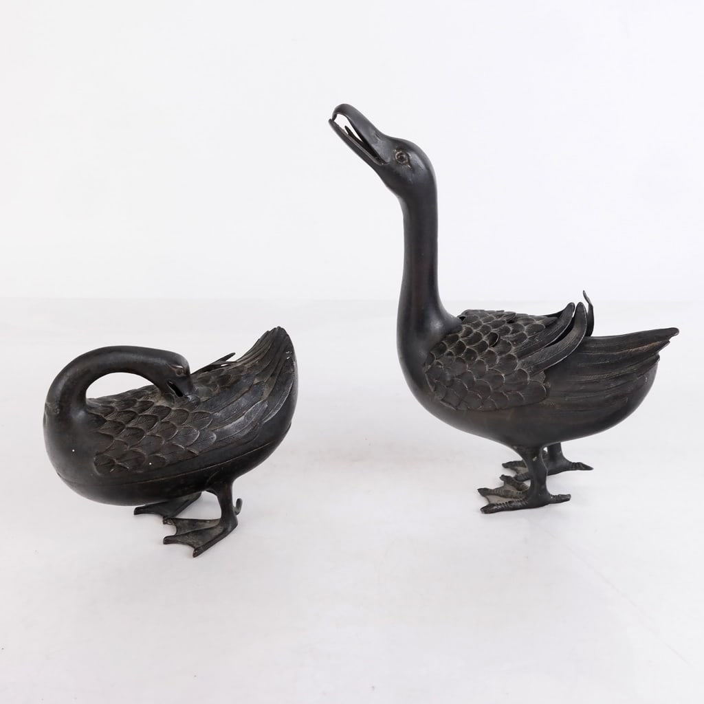 Set of Japanese Bronze Duck-Form Incense Burners (1 of 11)