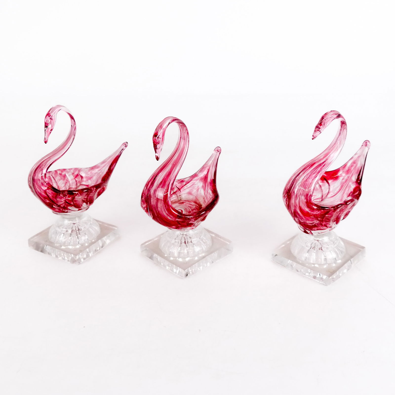 Three Murano Glass Swan-Form Salts (1 of 8)