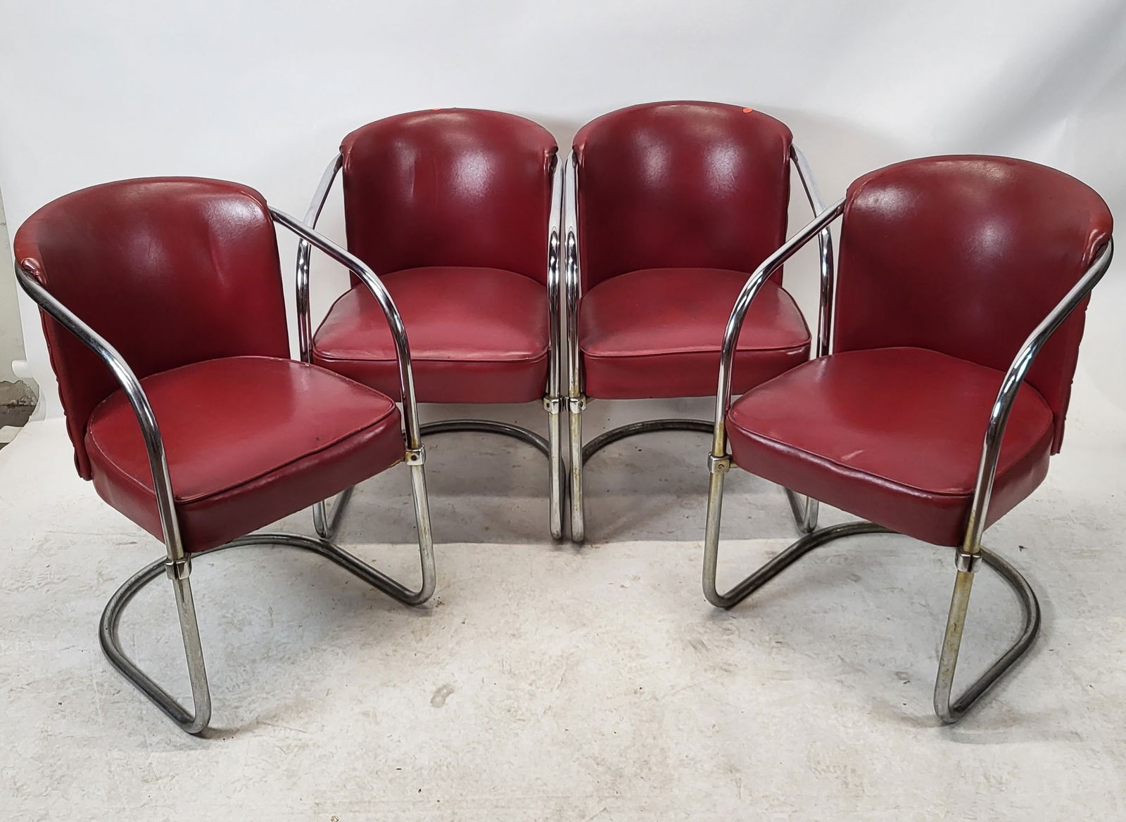 Set of 4 Modern Chrome & Leather Chairs (1 of 14)