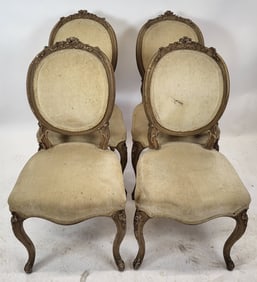 Set of 4 Vintage French-Style Dining Chairs