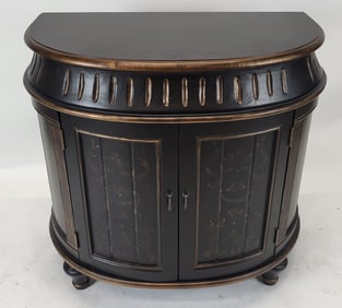 Vintage Asian-Style Demilune Server Cabinet