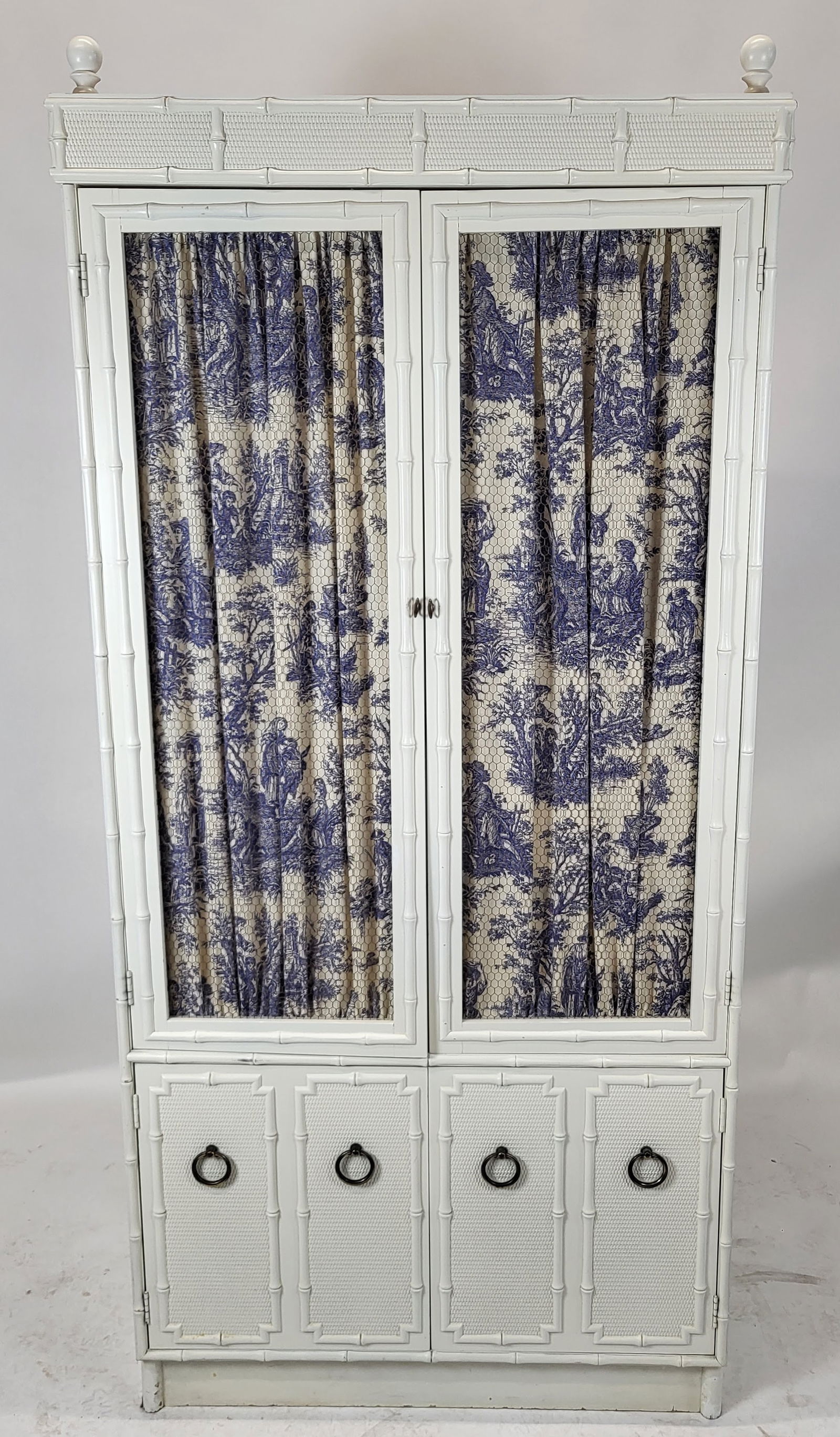 Mid-Century Modern Bamboo-Style Armoire (1 of 20)