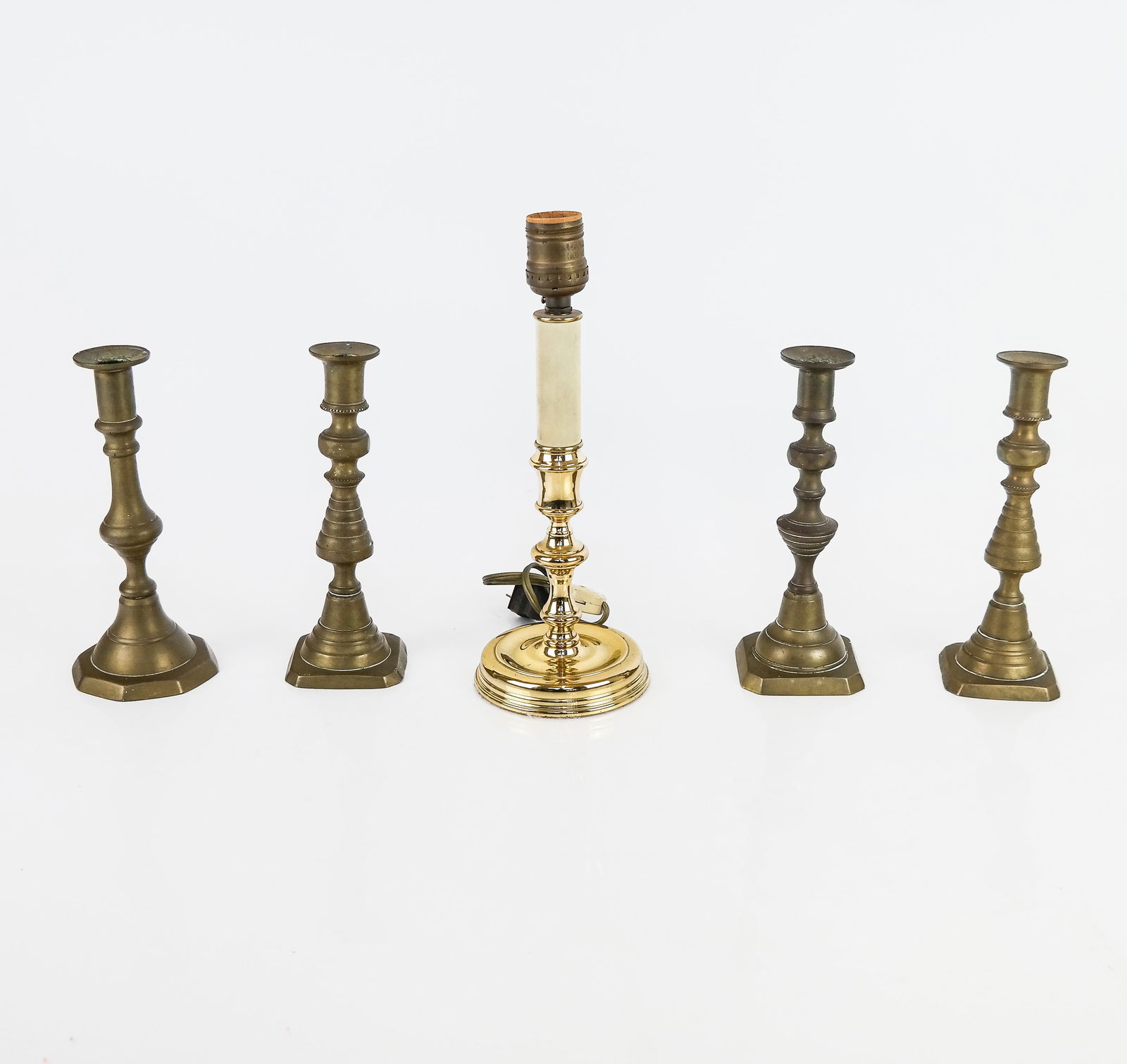 Brass Candlestick Lamp & Candlesticks (1 of 7)