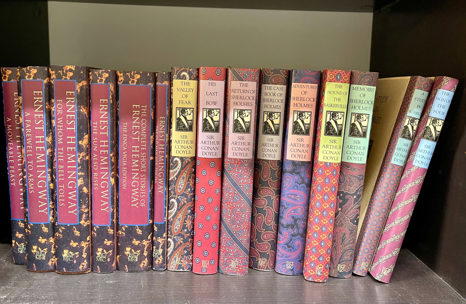 Collection of American & European Literature: Collection of literature, in one box, including works by Charles Dickens, Ernest Hemingway and a collection of Sherlock Holmes. Condition reports and requests for additional photos cannot be accepted 