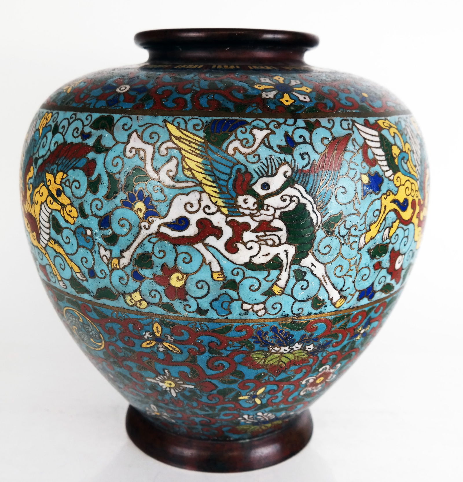 Chinese Cloisonne Enamel Vase (1 of 9)