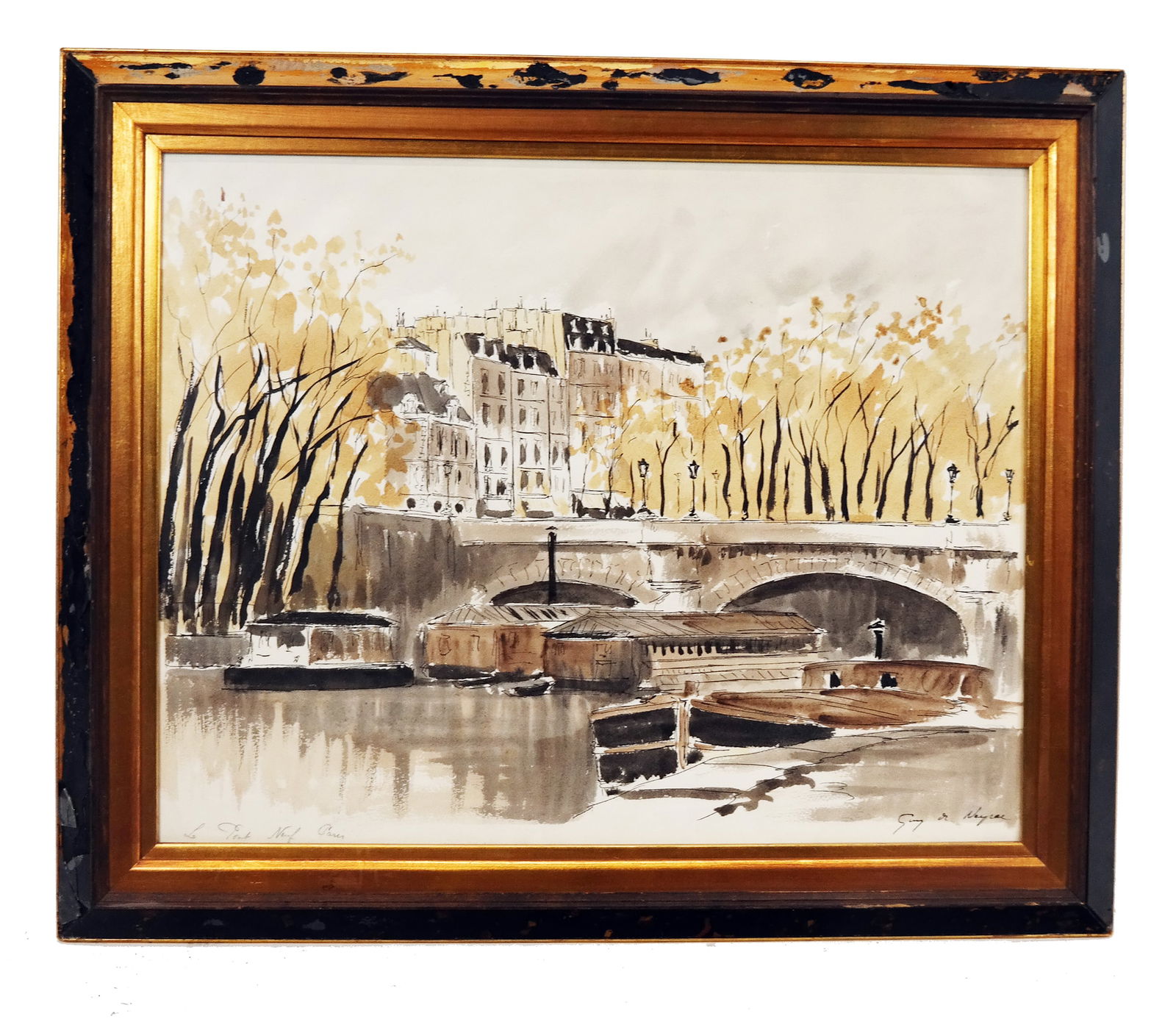 Guy de NEYRAC: Canal Scene - Watercolor Painting (1 of 9)