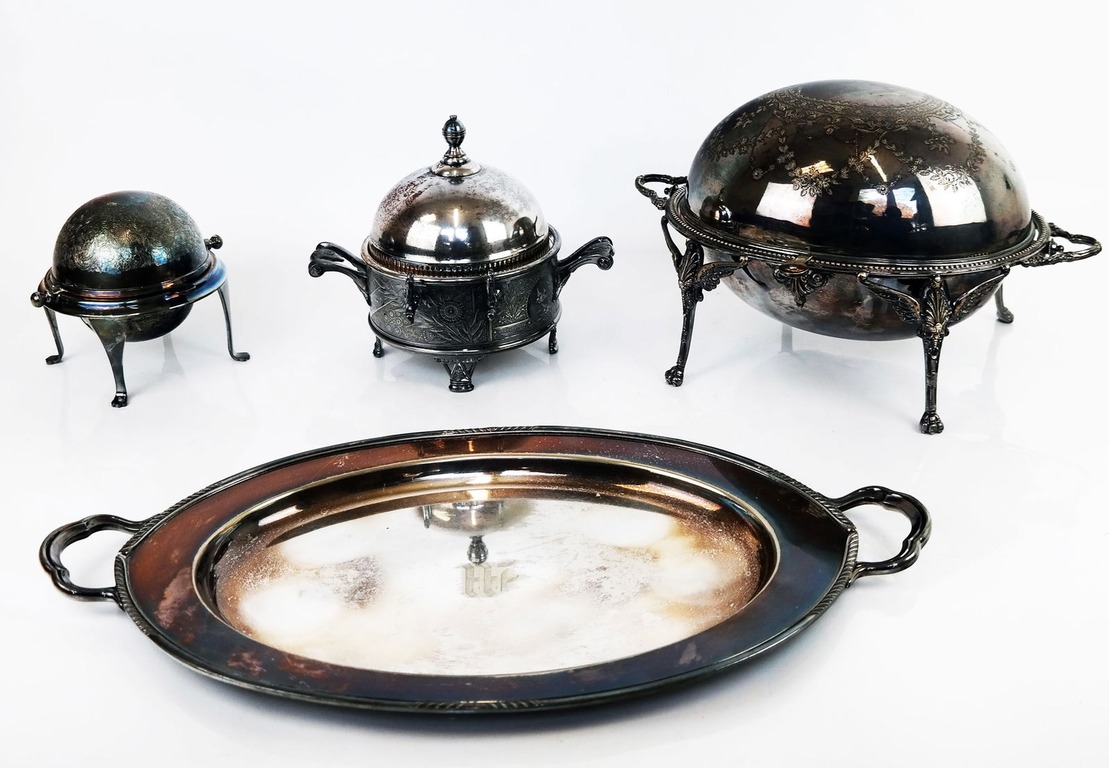 Group of Silver-plate Serving Tablewares (4) (1 of 13)