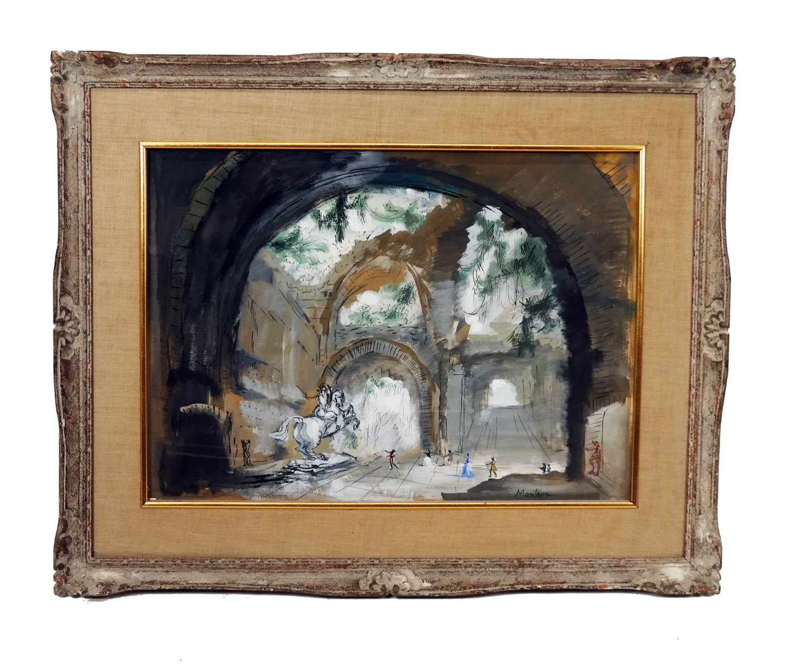 Roderic MONTAGU: Figures in Garden - Watercolor Pa (1 of 10)