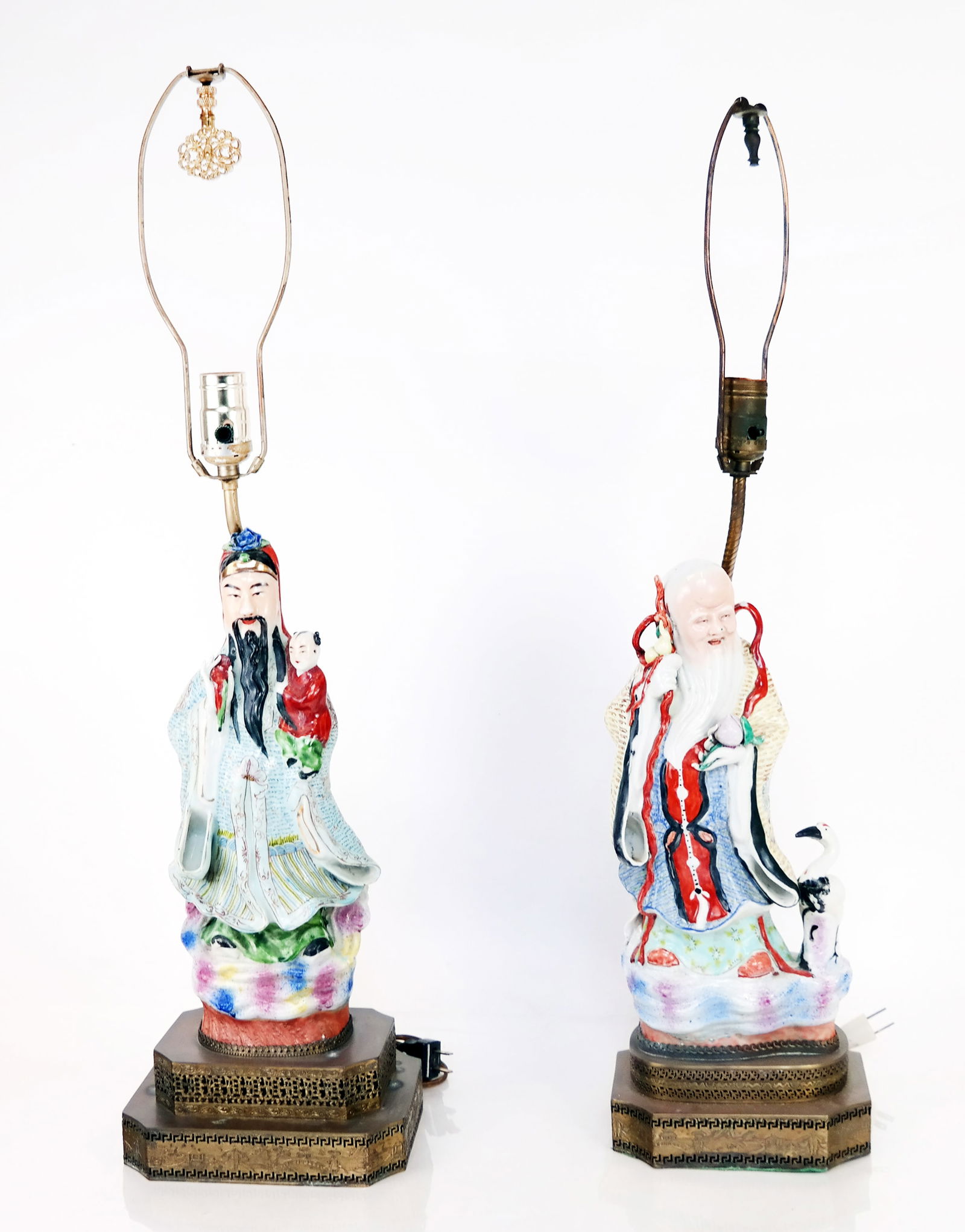 Matched Pair of Chinese Figural Lamps (1 of 8)