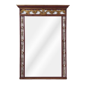 Hollywood Regency Gilt Bronze & Painted Mirror