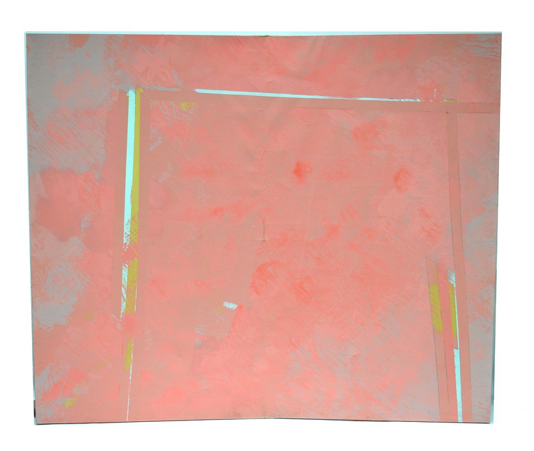 Walter Darby Bannard Chatumec #3: Alkyd Resin abstract on pink ground. Inscribed verso: "Walter Darby Bannard, Chatumec #3, 1970." Overall good condition. 78" x 83".