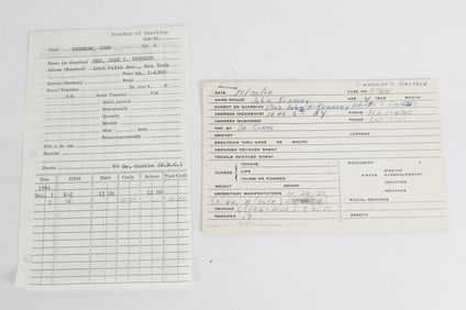 JFK Jr. Dental Record Cards 1964-71 + Invoice