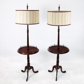 Pair of Georgian-Style Mahogany Lamp Tables