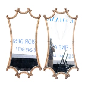 Pair of Hollywood Regency Giltwood Mirrors