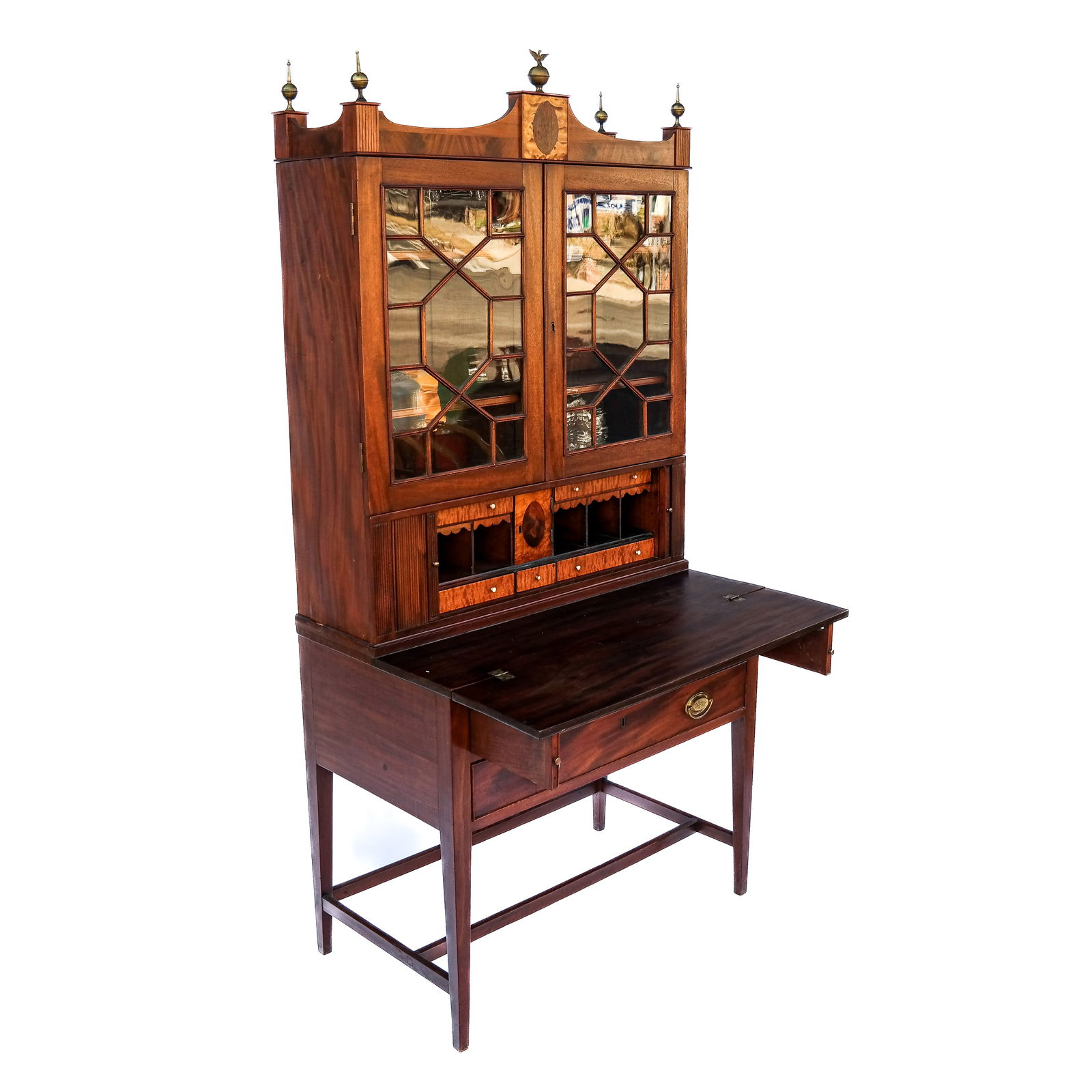 Hepplewhite Tambour Mahogany Secretary Bookcase (1 of 14)