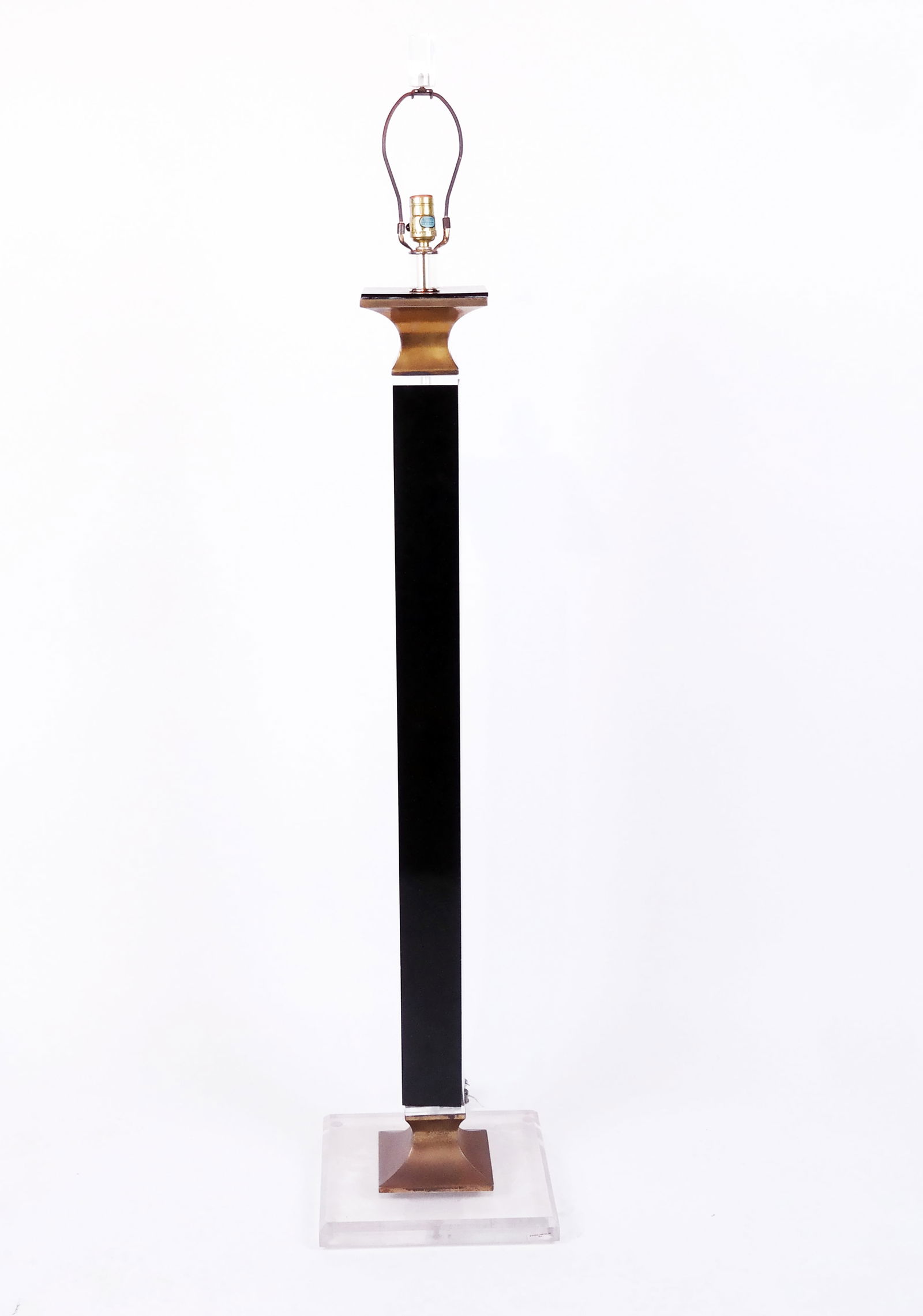 Vintage Modern Lacquer, Acrylic & Brass Floor Lamp (1 of 7)