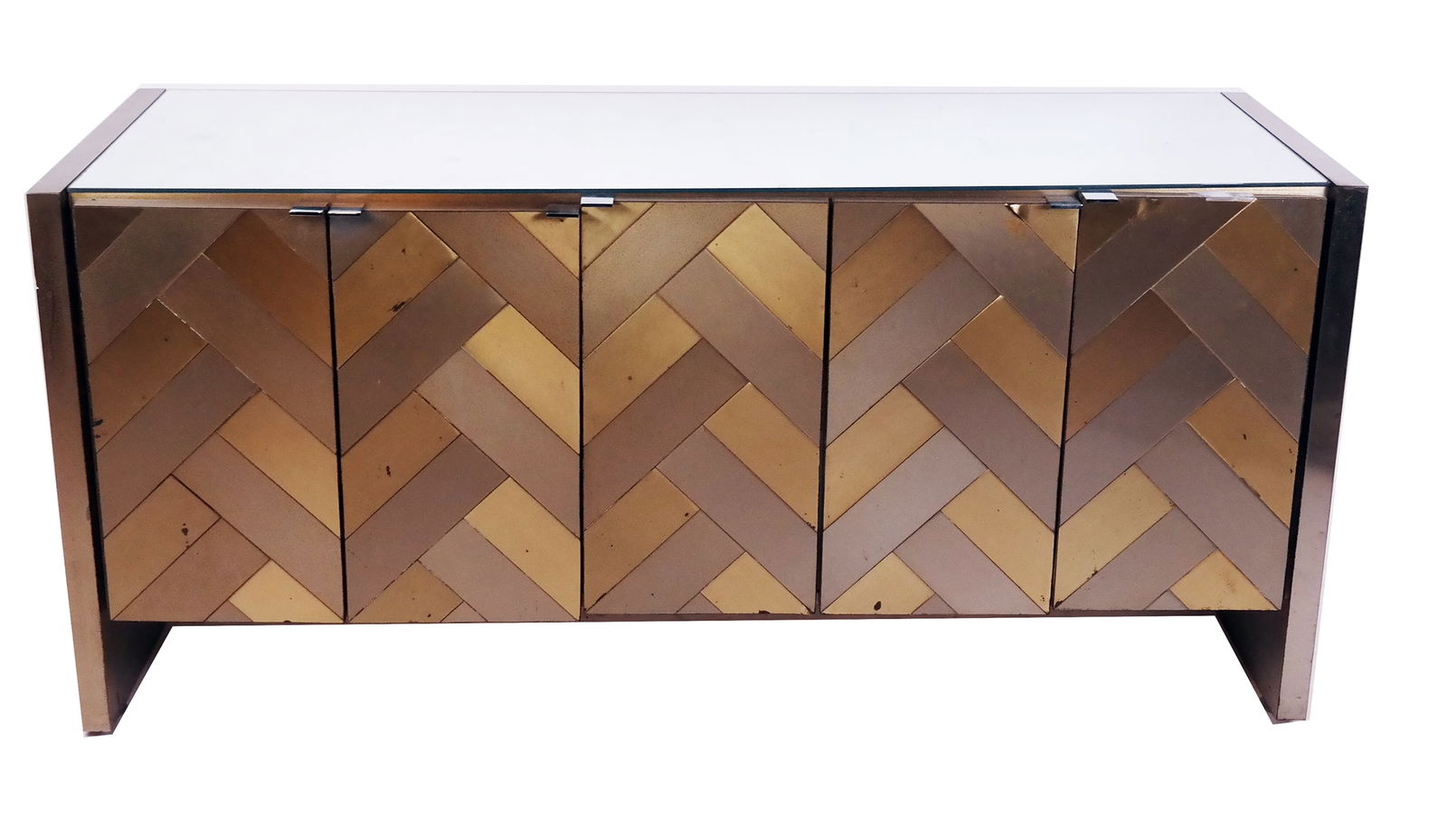 Ello Vintage Brushed Steel and Brass Credenza (1 of 10)