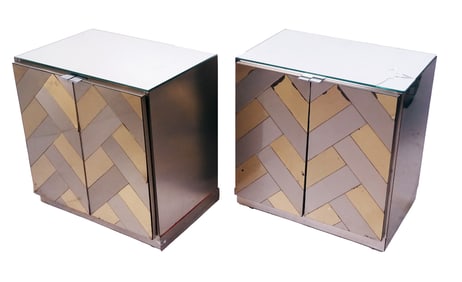 Ello Vintage Brushed Steel and Brass Cabinets (2)