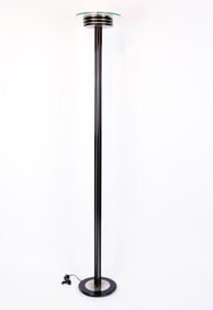 Vintage Chrome and Enamel Floor Lamp