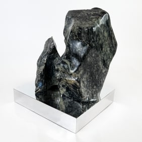 Pearl JACOBS: Abstract Sculpture of Two Forms on Mirrored Base