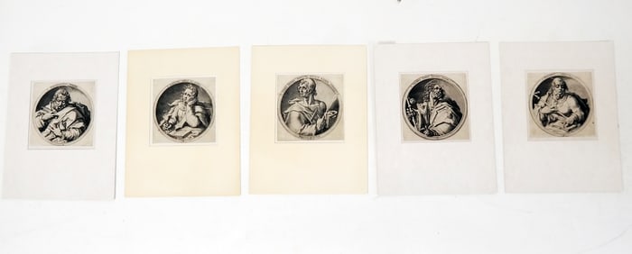 After Jacob de GHEYN: Five Saint Engravings