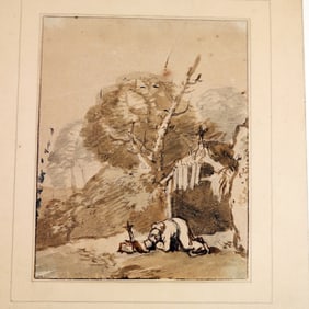 Old Master - Repentant Monk - Watercolor