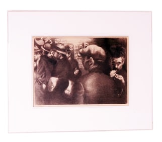 Raphael Soyer Bowery Nocturne lithograph