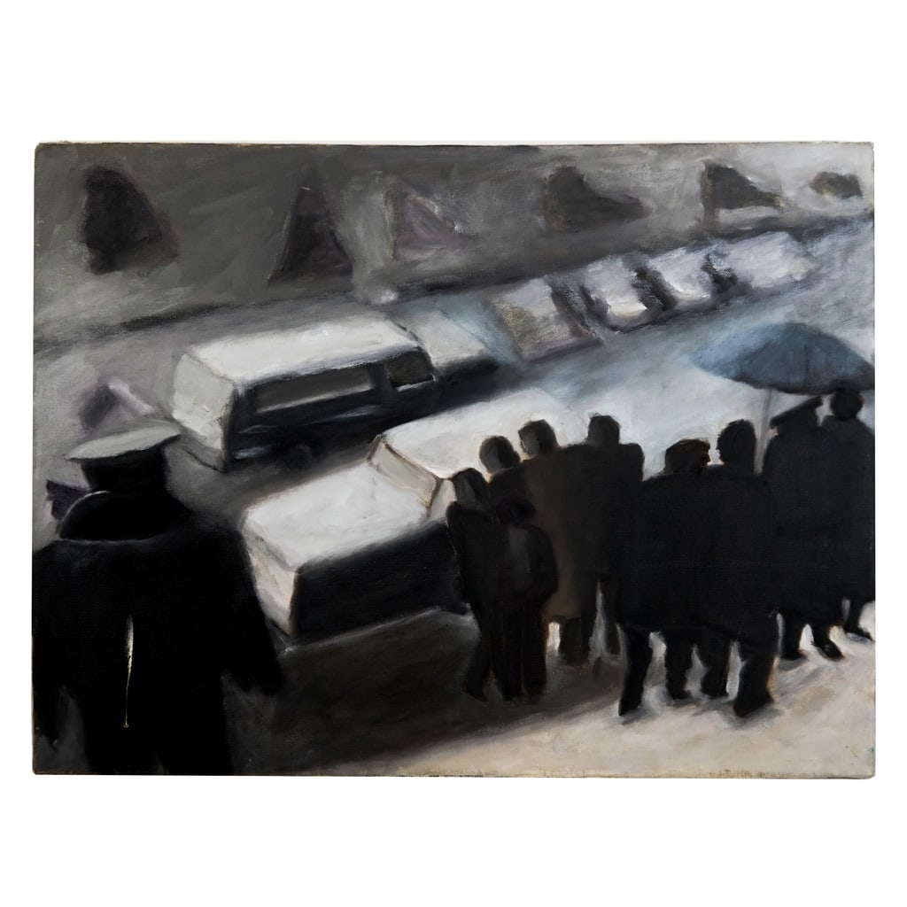 Steve SANDLER: Figures in a Street - Oil Painting (1 of 9)