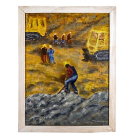 Henri MERCERON: Haitian Laborers - Oil Painting