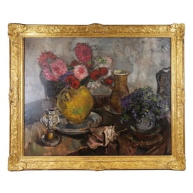 Floral Table Still Life - Oil Painting